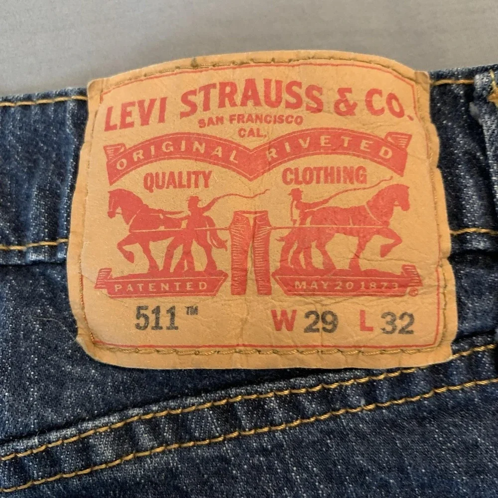 Levis 511 Jeans Mens 29x32 Blue Medium Wash Slim Taper Stretch Denim Pants